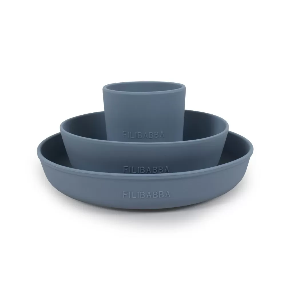 Filibabba Silikone Spisesæt - Powder Blue