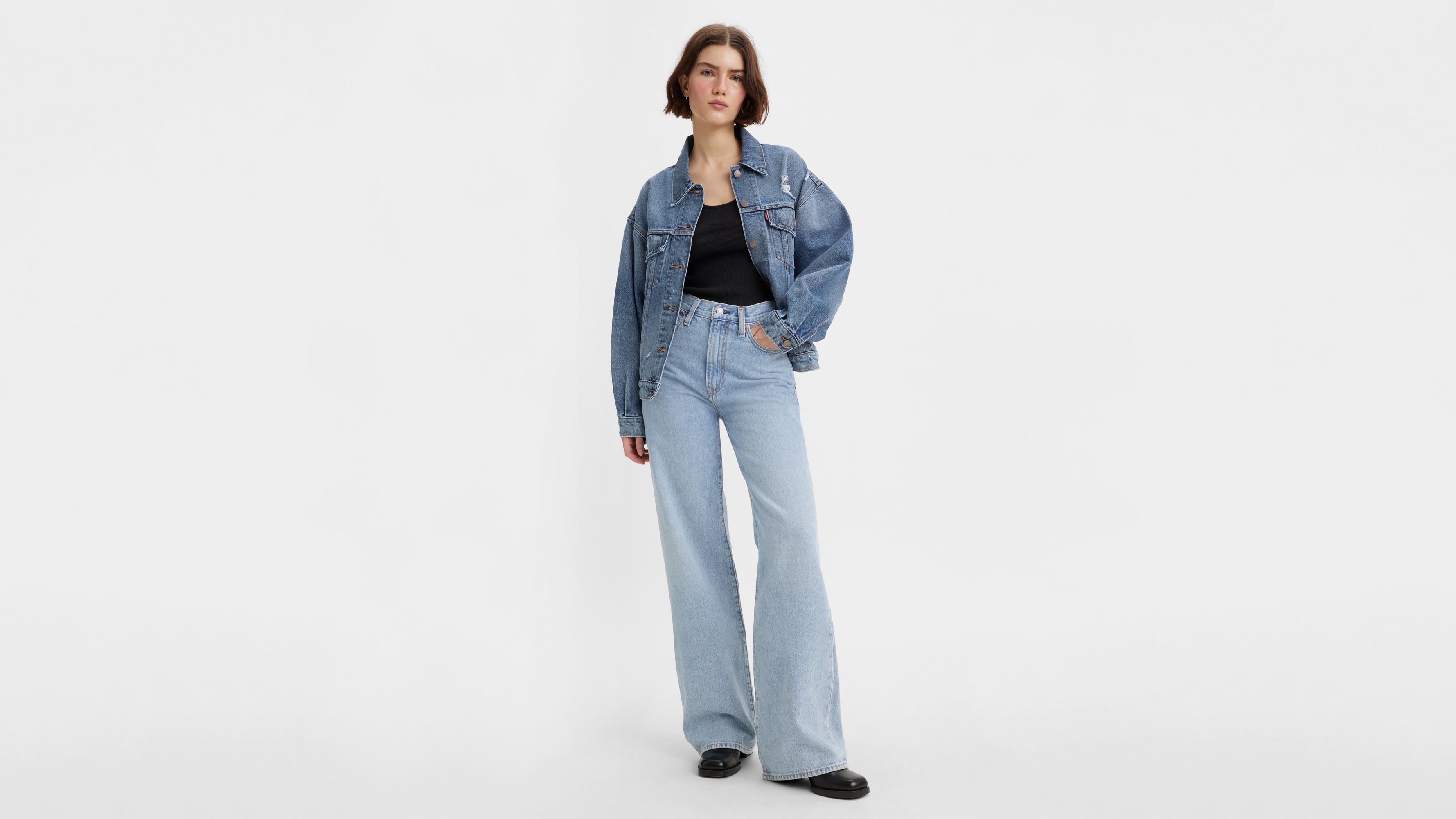 Jean Ribcage Wide Leg - Far And Wide - Bleu