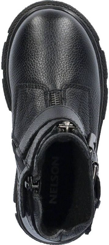 Nelson - Bikerboots - Zwart - Leer - Gespen en Rits