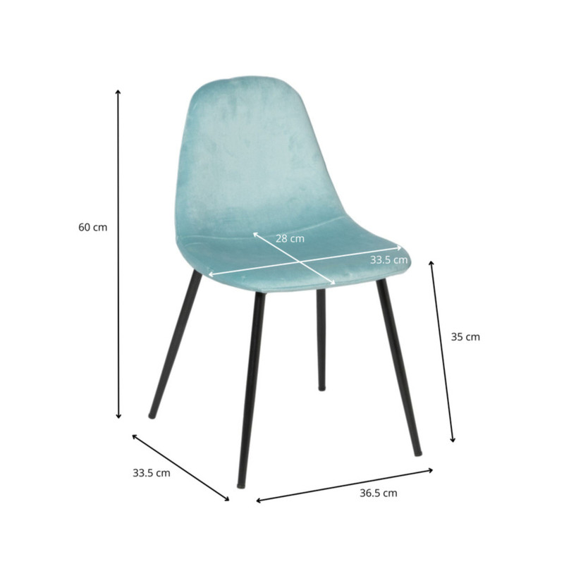 Kids stoel Ivy - blauw - 60x36.5x33.5 cm
