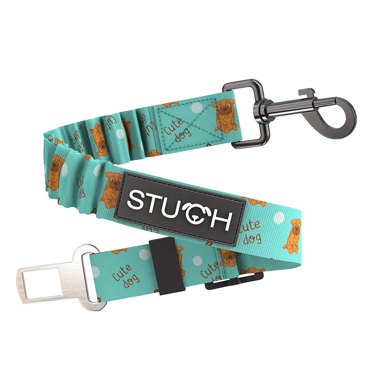 STUCH Universeller Bungee Autogurt für Hunde & Katzen türkis