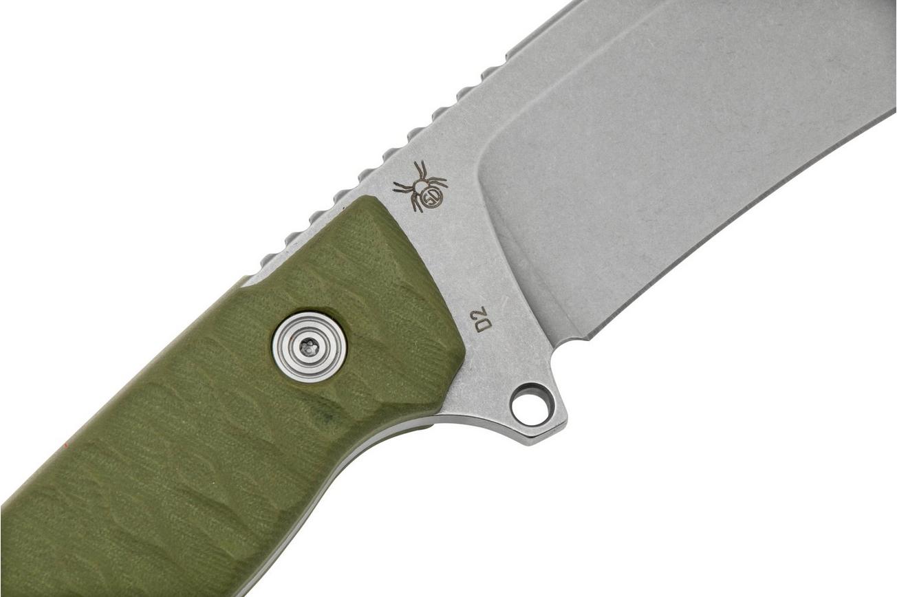 Black Fox Golem, Stonewashed D2 Blade, OD Green G10 vaststaand mes
