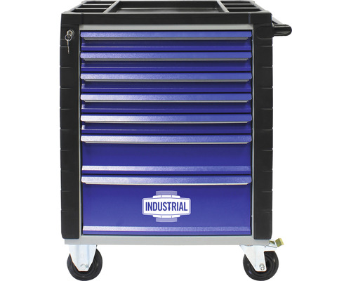 Werkplaatswagen Industrieel 712 x 943 x 466 mm 7 laden - incl. 9 gereedschapsmodules blauw 140-delig