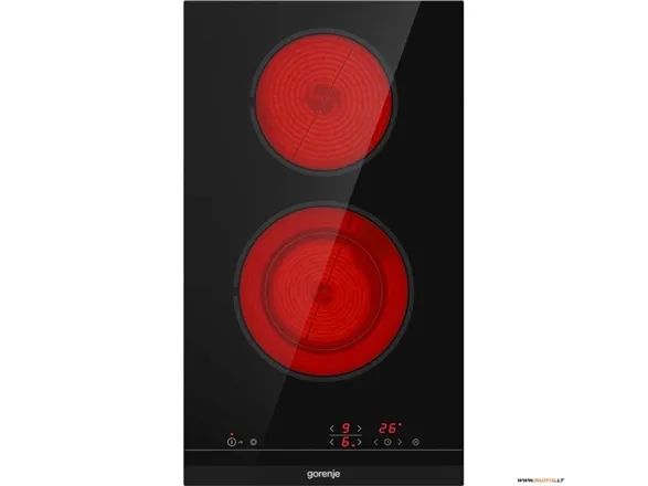 Gorenje Essential ECT322BCSC - Keramisk kogeplade - 2 plader - Niche - bredde: 28.3 cm - dybde: 49 cm - med facetteret frontkant - sort