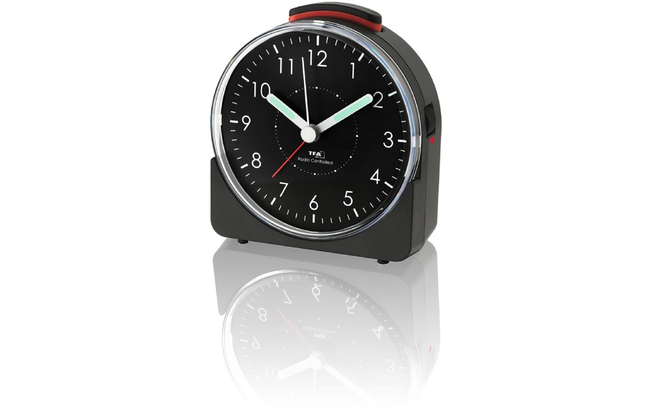 Funkwecker Sunrise SchwarzAnaloger Wecher mit ansteigendem Alarmton