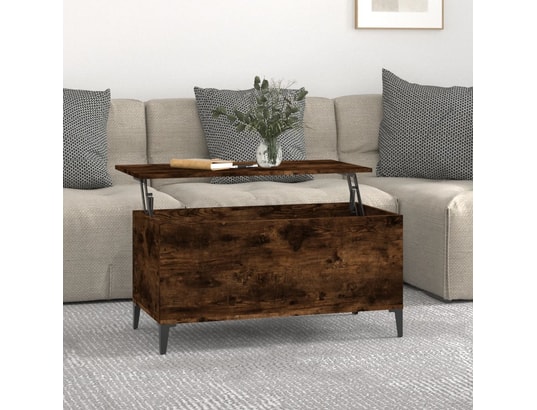 VIDAXL - Table basse chêne fumé 90x44,5x45 cm bois d'ingénierie