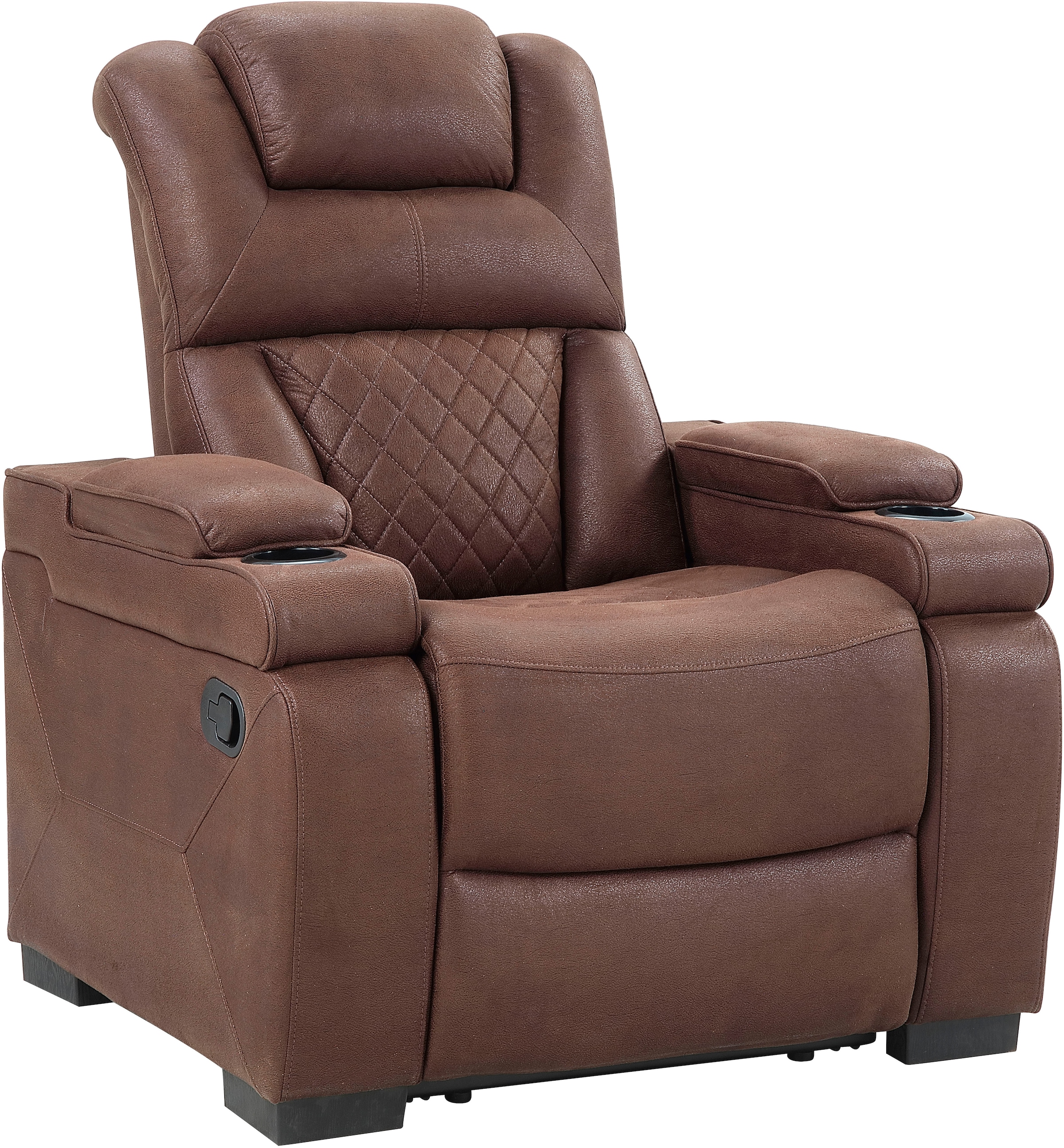 ATLANTIC home collection Relaxsessel »Faris« Relaxfunktion, Getränkehalter und Staufach in Armlehnen