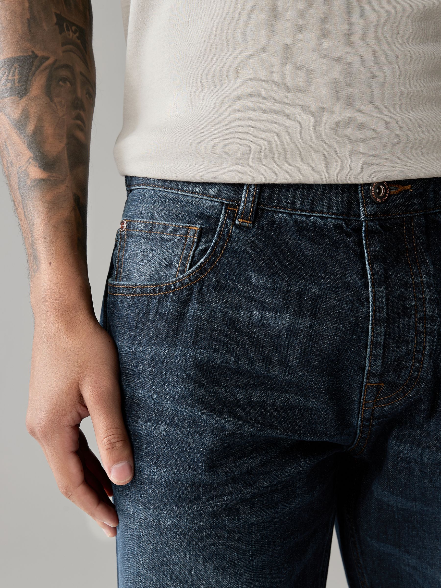 Mediumblauw - 100% katoenen authentic jeans