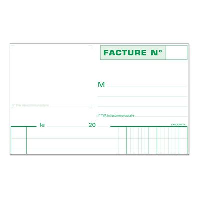 Exacompta - Manifold Carnet de factures avec TVA - 50 tripli - 21 x 15 cm