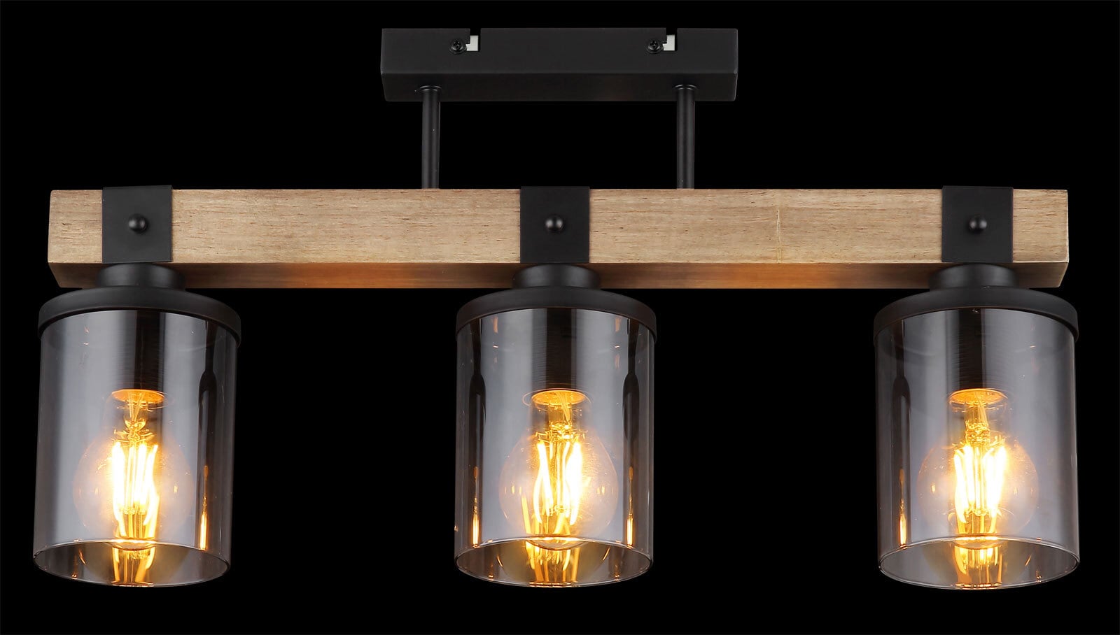 GLOBO Retrofit Deckenleuchte Lila 52x28,6 cm Holz/Rauch