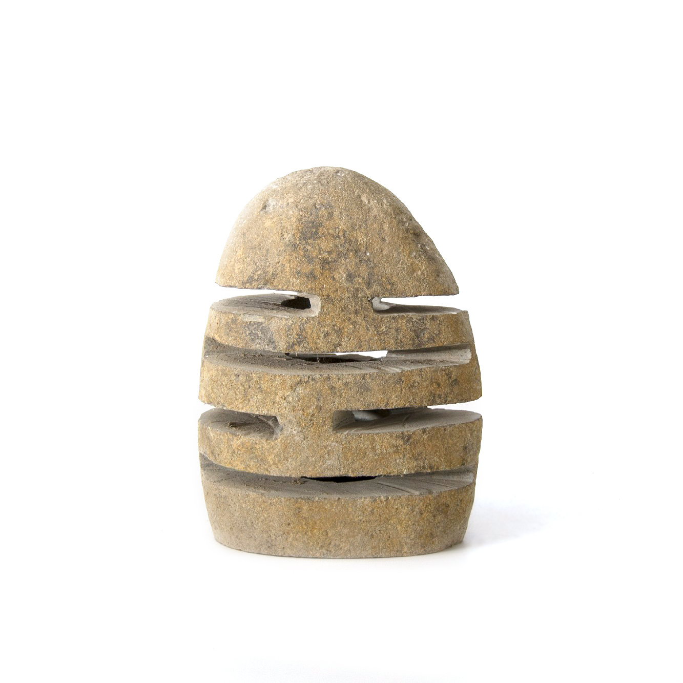 Naturstein-Leuchte mit Teelichthalter, H 20-25 cm von fischer's lagerhaus
