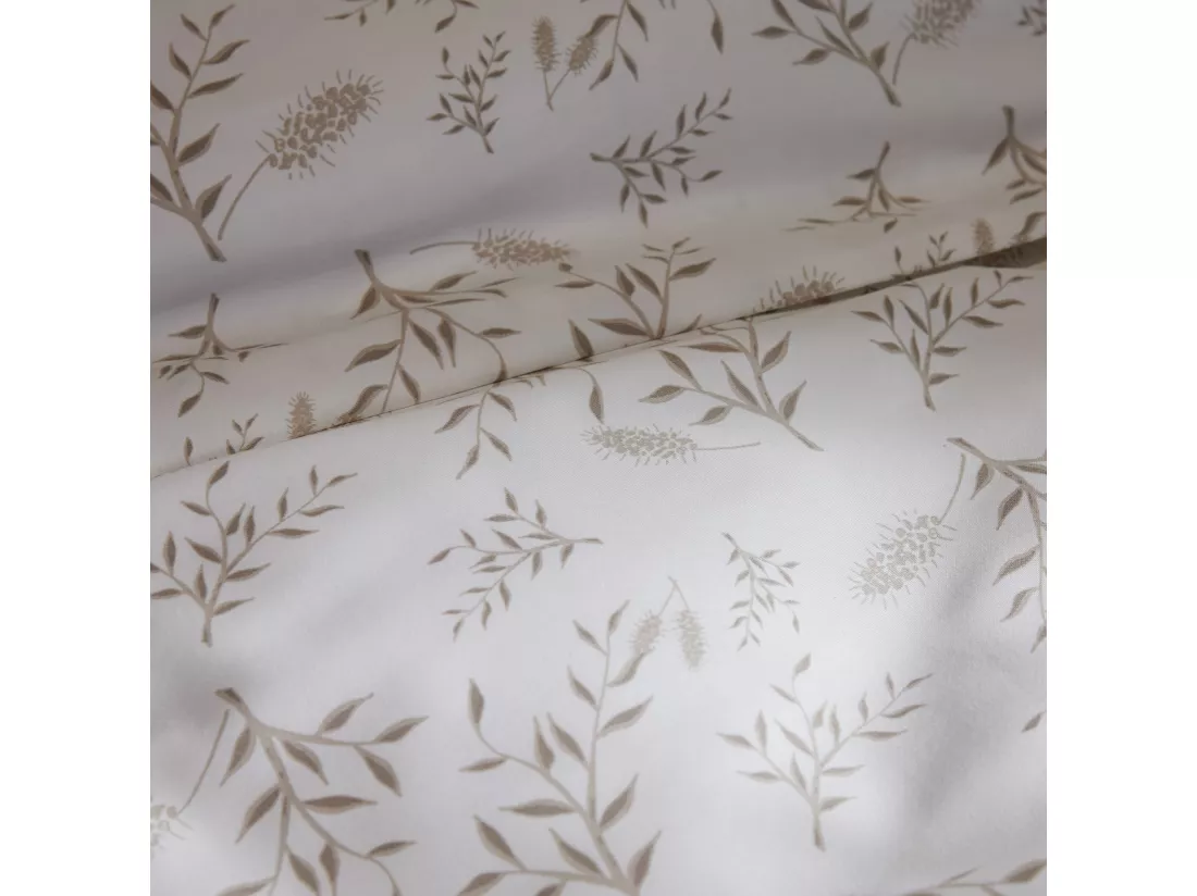 Literie en satin de coton Felicija blanc moyen 200x220