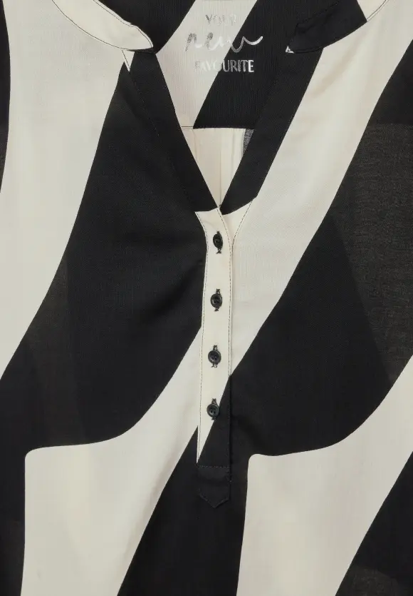 Print Viskosebluse - Black