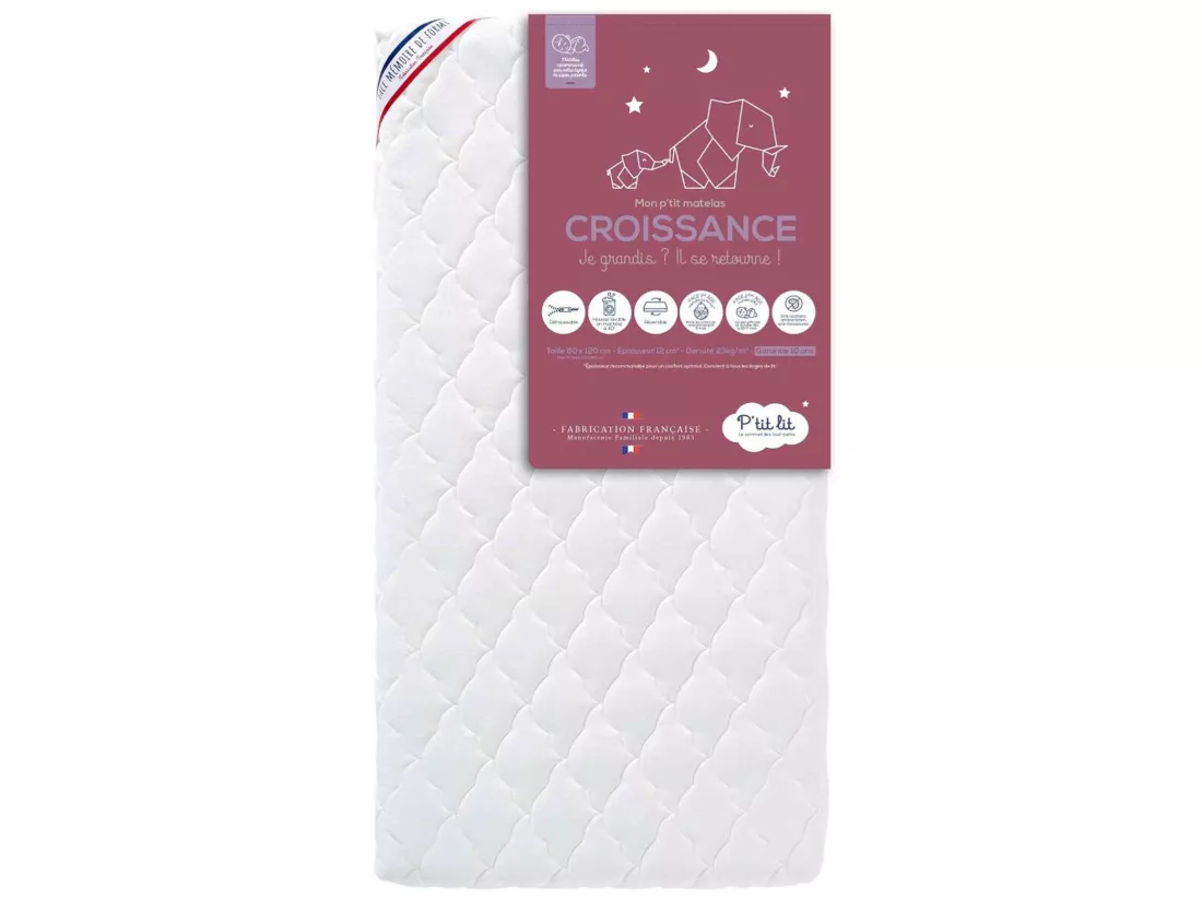 Matelas bébé déhoussable mousse mémoire CROISSANCE 70x140