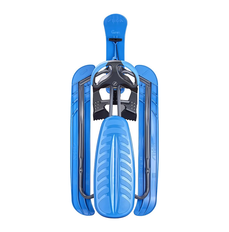 (120x52cm) Snow Racer Curve Winter Ski Schlitten mit Lenkrad und Zugseil (7323-2246-00) - Blau