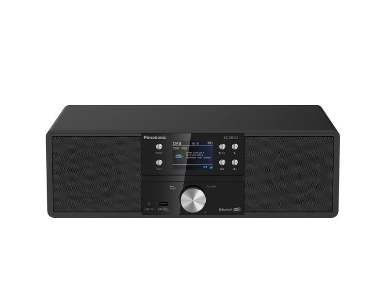 Panasonic Micro-HiFi Anlage SC-DM202 Schwarz All-in-One Stereo System mit CD-Player, DAB /FM-Radio und Bluetooth