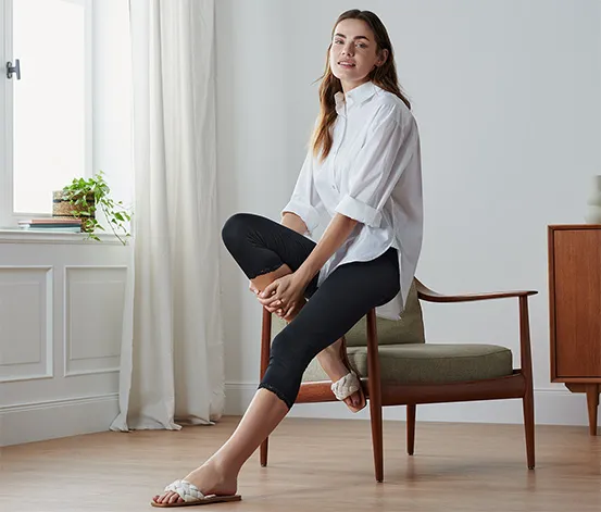 3/4-Leggings mit Spitzenborte, schwarz