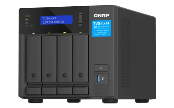 QNAP TVS-H474 - NAS-server - 4 bays - SATA 6Gb/s - RAID JBOD, 0, 1, 5, 6, 10, TM, RAID TP - RAM 8 GB - Gigabit Ethernet / 2.5 Gigabit Ethernet - iSCSI support