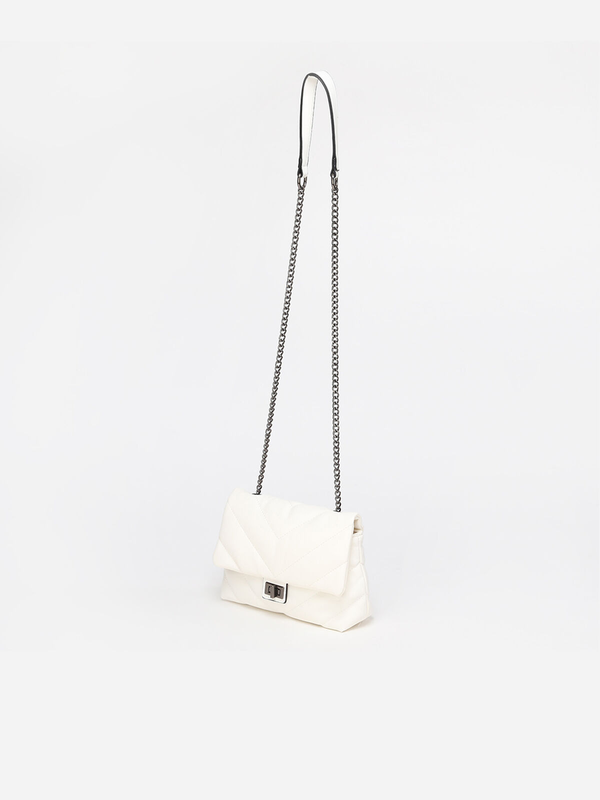 Sac blanc en bandoulière matelassé Blanc- Blanc