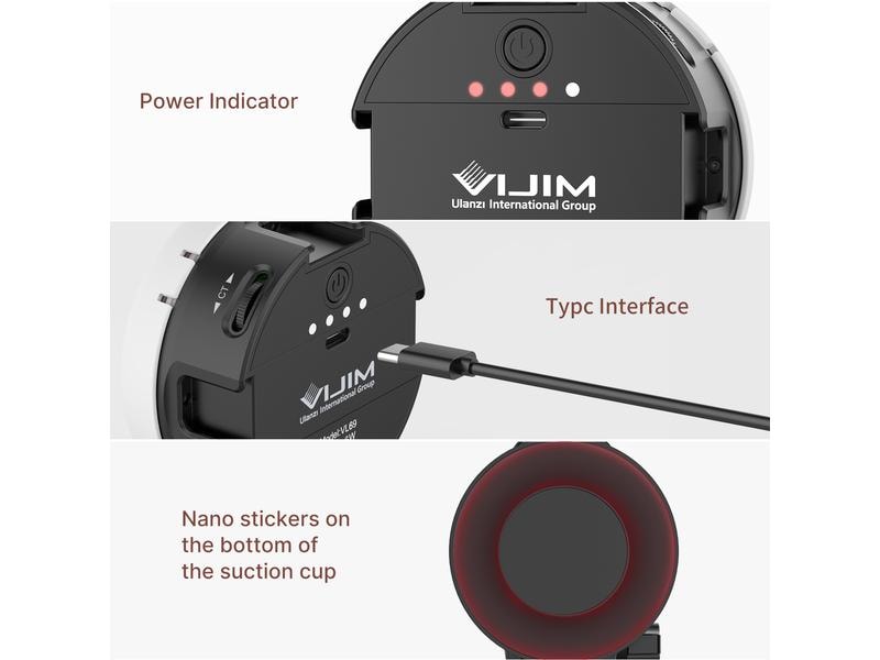 VIJIM Videoleuchte VL69 KIT Beleuchtungsset mit Saugnapf