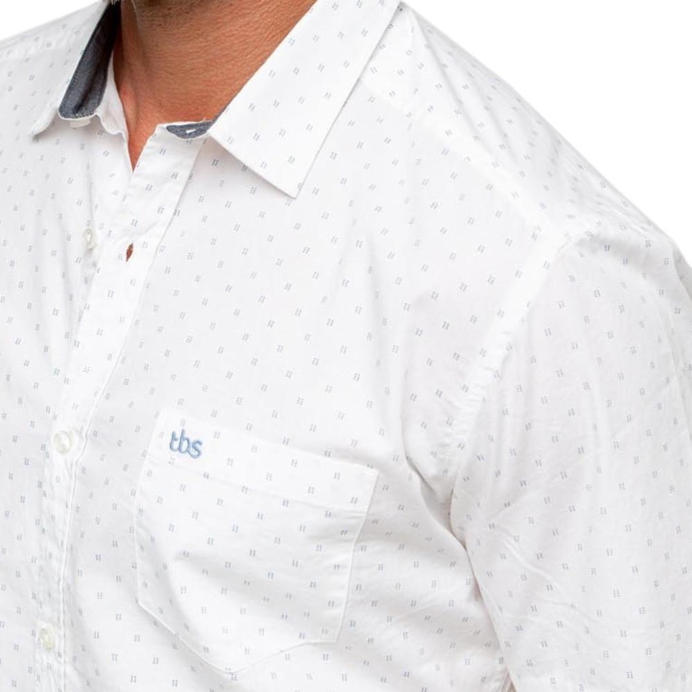 TBS Chemise Manches Courtes Blanche Homme TBS DEVONCHA