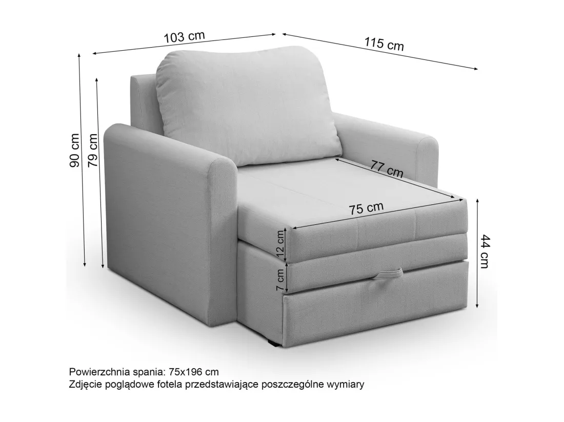 Fauteuil convertible 1 place - beige clair - DEJANO