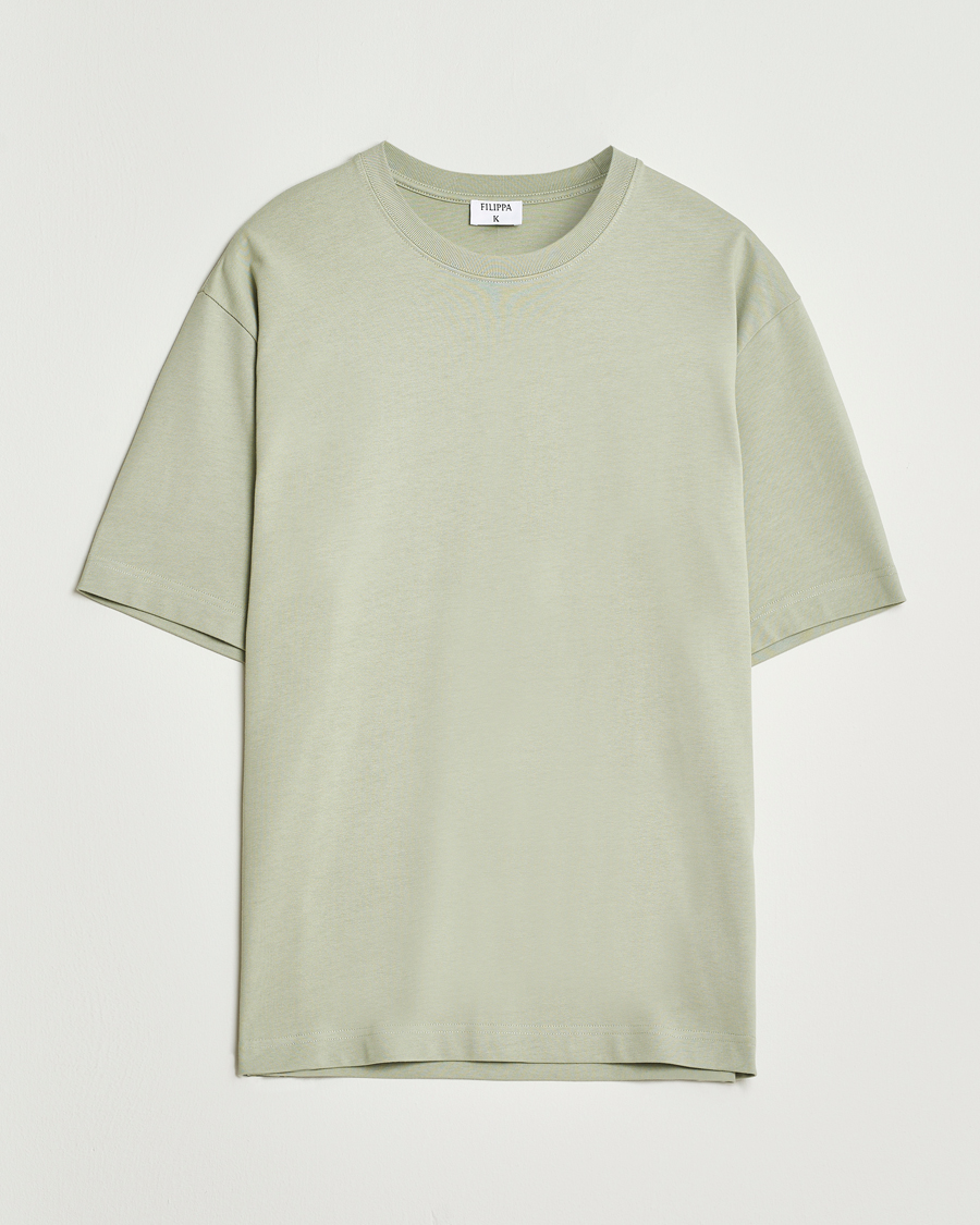Filippa K Heavy Cotton Crew Neck T-Shirt Faded Green Grey