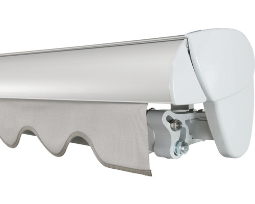 SOLUNA Semi-Cassettezonnescherm Classic 2,5x1,5 Doekdesign 320923 Frame E6EV1 Zilver Geanodiseerd Aandrijving rechts incl. motor, wandschakelaar