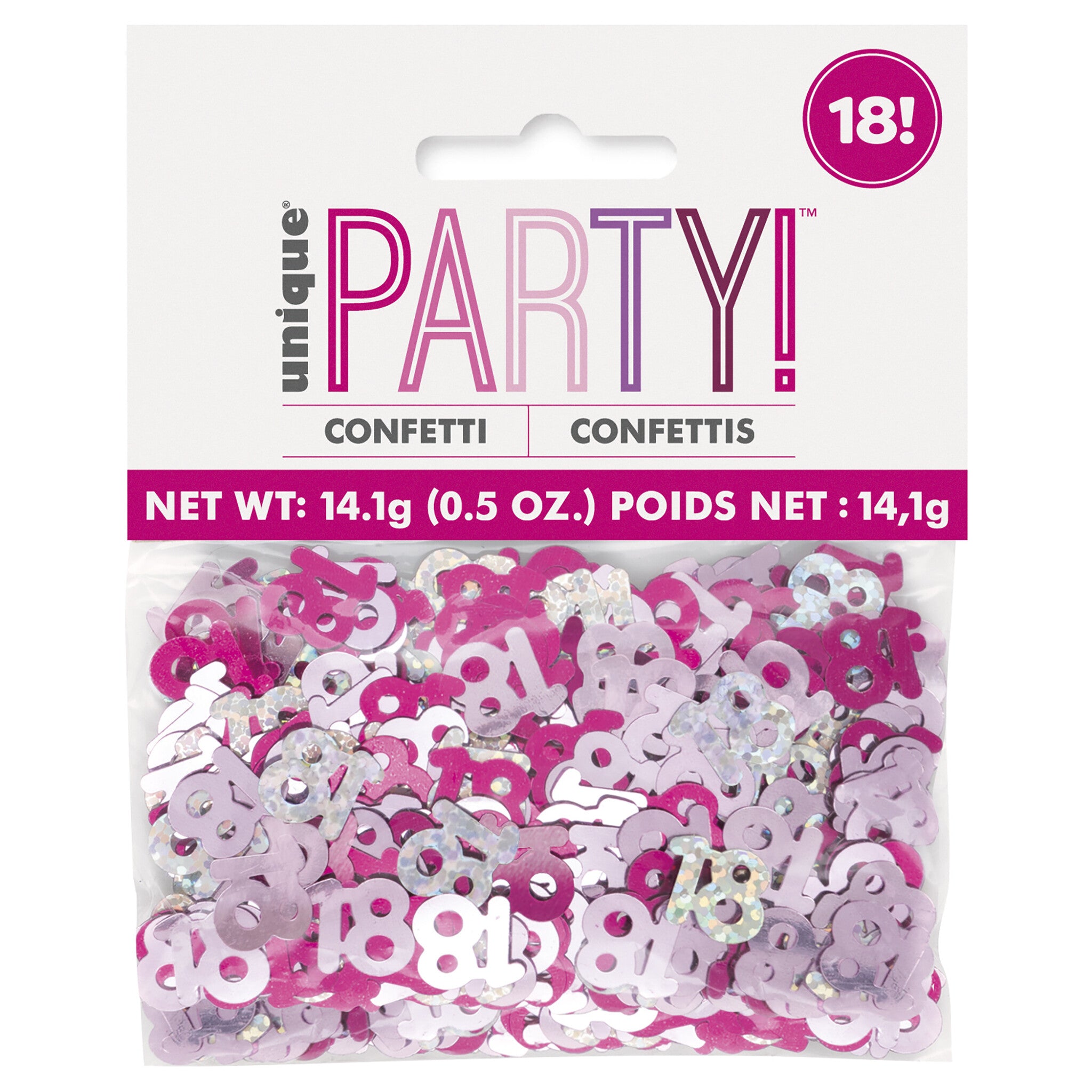 18 Jaar Confetti Zak Roze 14gr