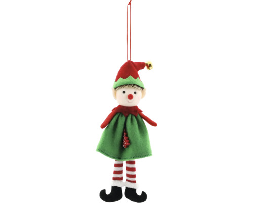 Kerstdecoratie elfje groen 19 cm
