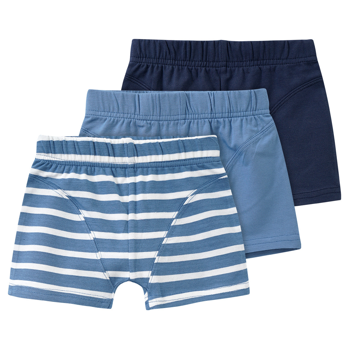 Famy 5 Jungen Boxer mit Bio Baumwolle blau / dunkelblau / weiss