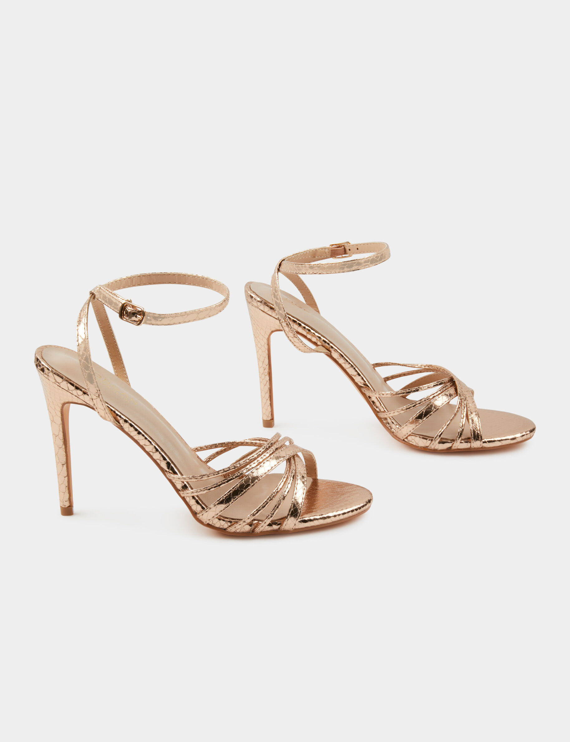 Sandales à talons avec brides rose femme - rose