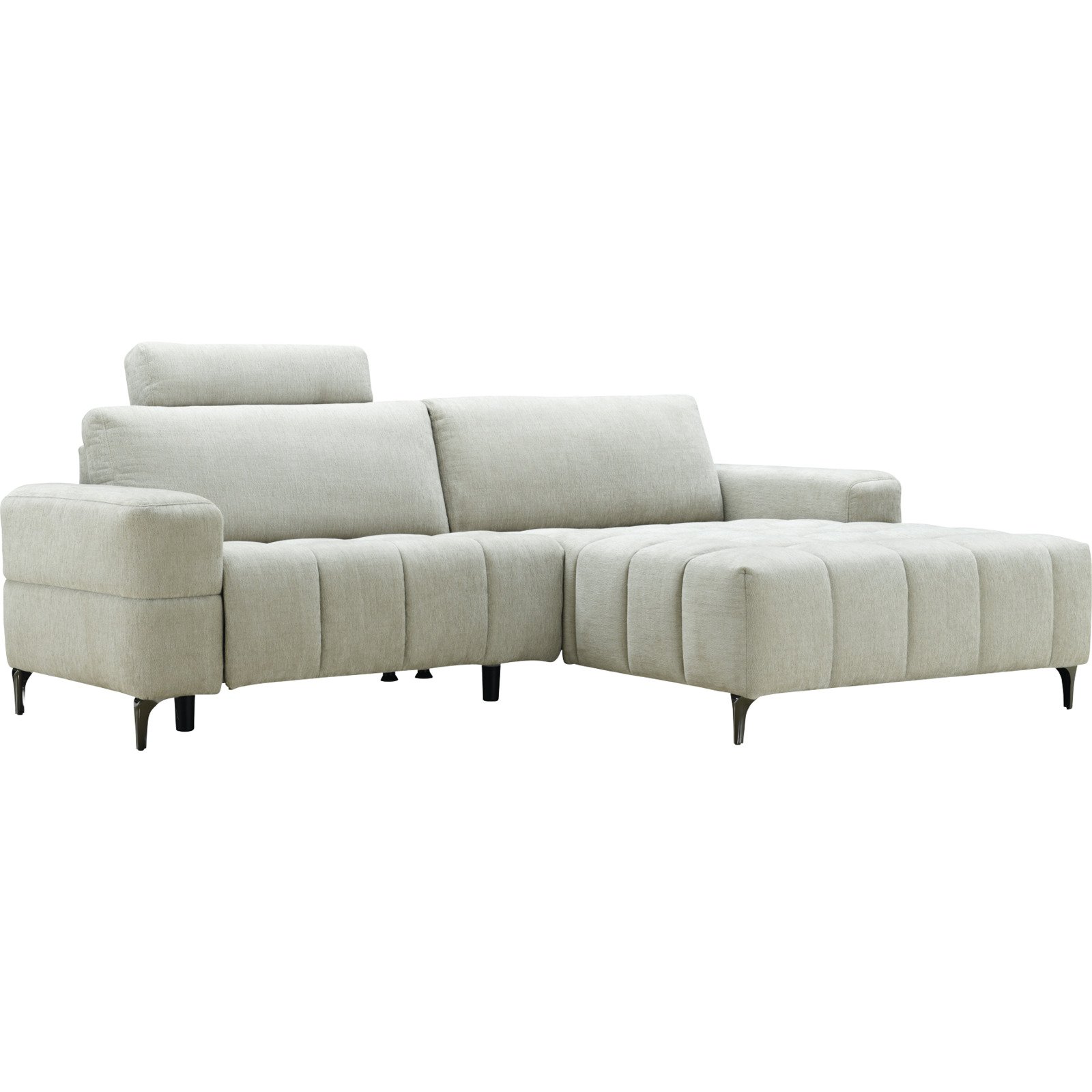 Ecksofa Duala Stoff beige, Recamière rechts