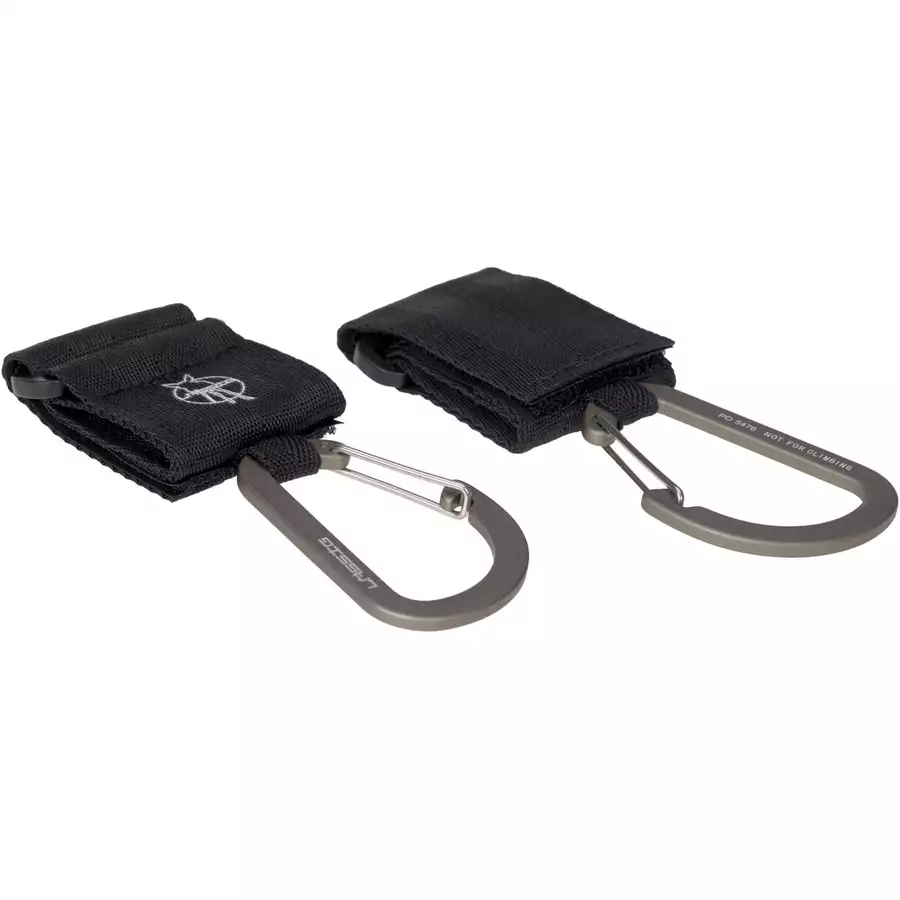 LÄSSIG Kinderwagenhaken 2er Set Karabiner schwarz