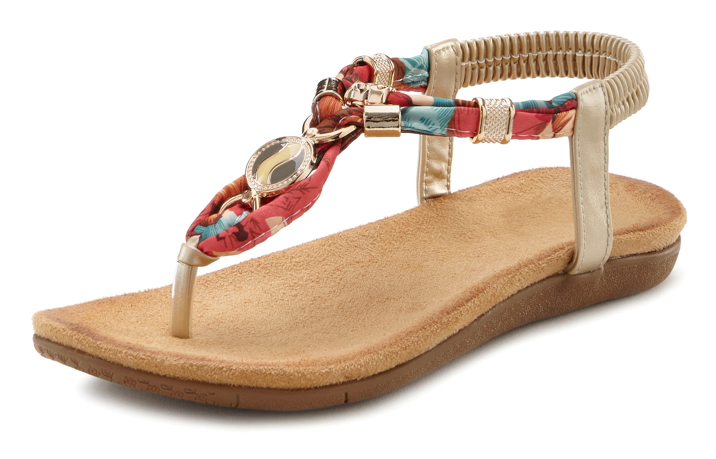 LASCANA Zehentrenner  Sandale mit elastischen Riemchen und modischer Farbgebung