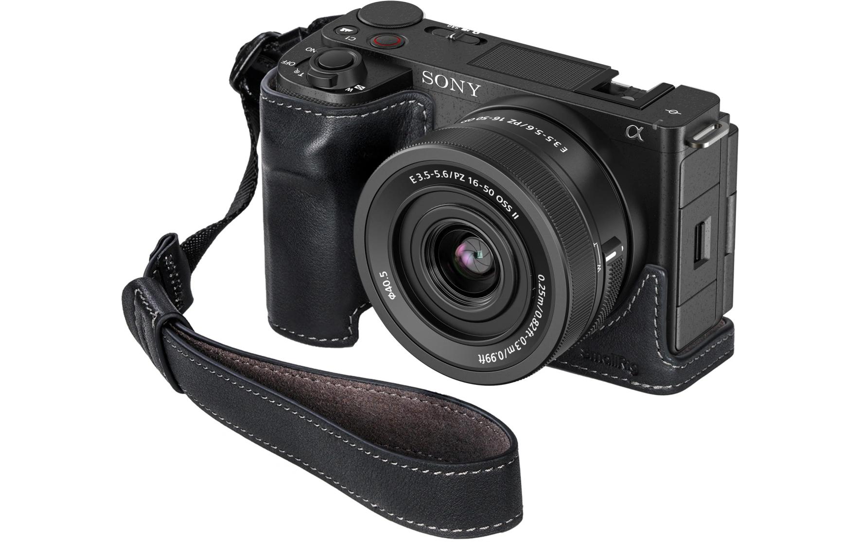 Ledertaschen-Set für Sony ZV-E10 II SchwarzEntwickelt, um die Kamera zu schützen