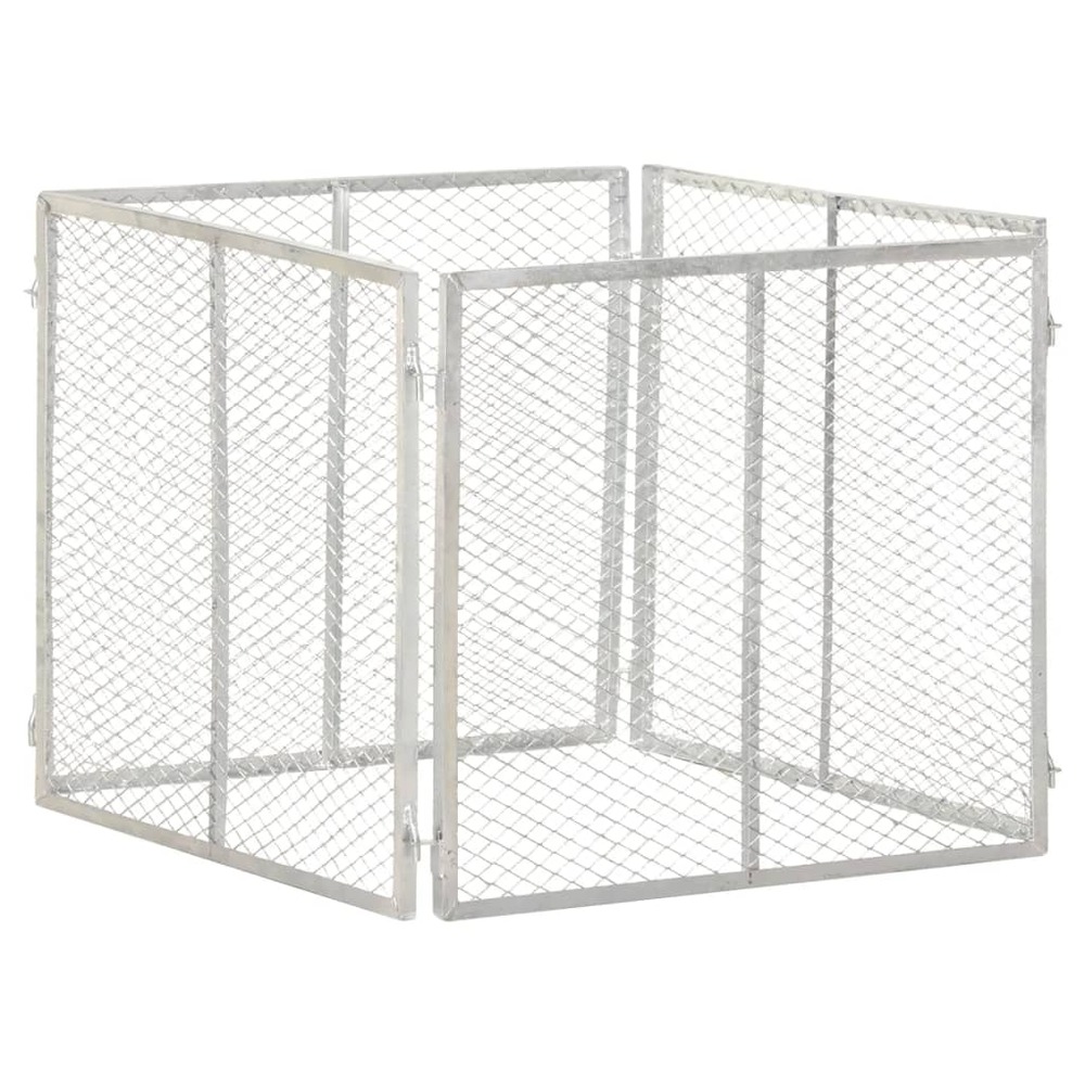 Composteur de jardin 85x85x70 cm fer galvanisé