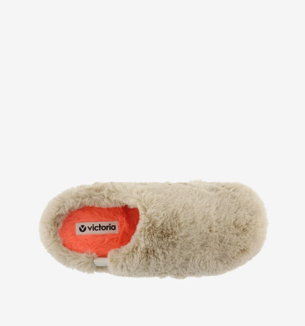 NORTE FOURRURE Pantoufles pour femmes fluor BEIGE