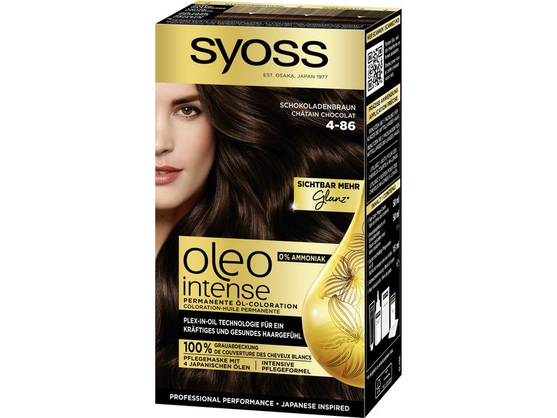 Syoss oleo intense Haarcoloration Oleo Intense 4-86 Schokol Permanente Haarfarbe für glänzendes, glattes und gesund aussehendes Haar