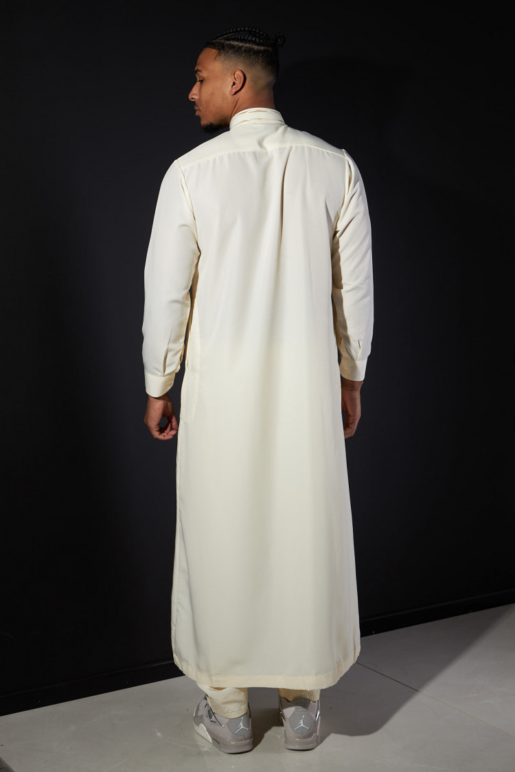 Ensemble 2 pièces qamis + pantalon beige