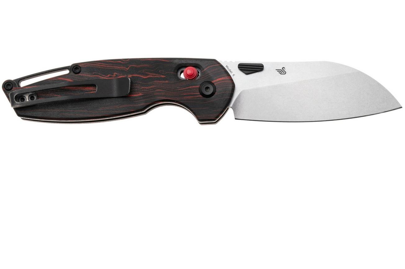 Tenable Knives Model 6 T1022V8 Stonewashed 14C28N, Red Black G-Mascus, zakmes, Nick Swan