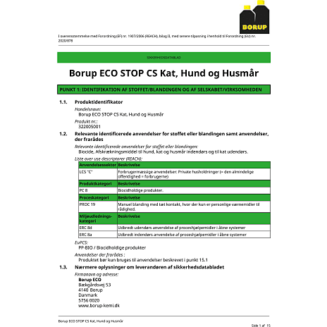 Borup ECO Kat&hund Stop CS 500 ml