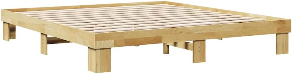 vidaXL Massivholzbett ohne Matratze 180x200 cm Eichenholz, Bett, Schlafzimmermöbel, Doppelbett, Bettrahmen, Möbel Schlafzimmer, Bettgestell Massivholz