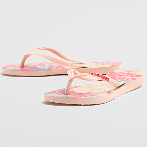 Tongs Femme Slim Floral Rose