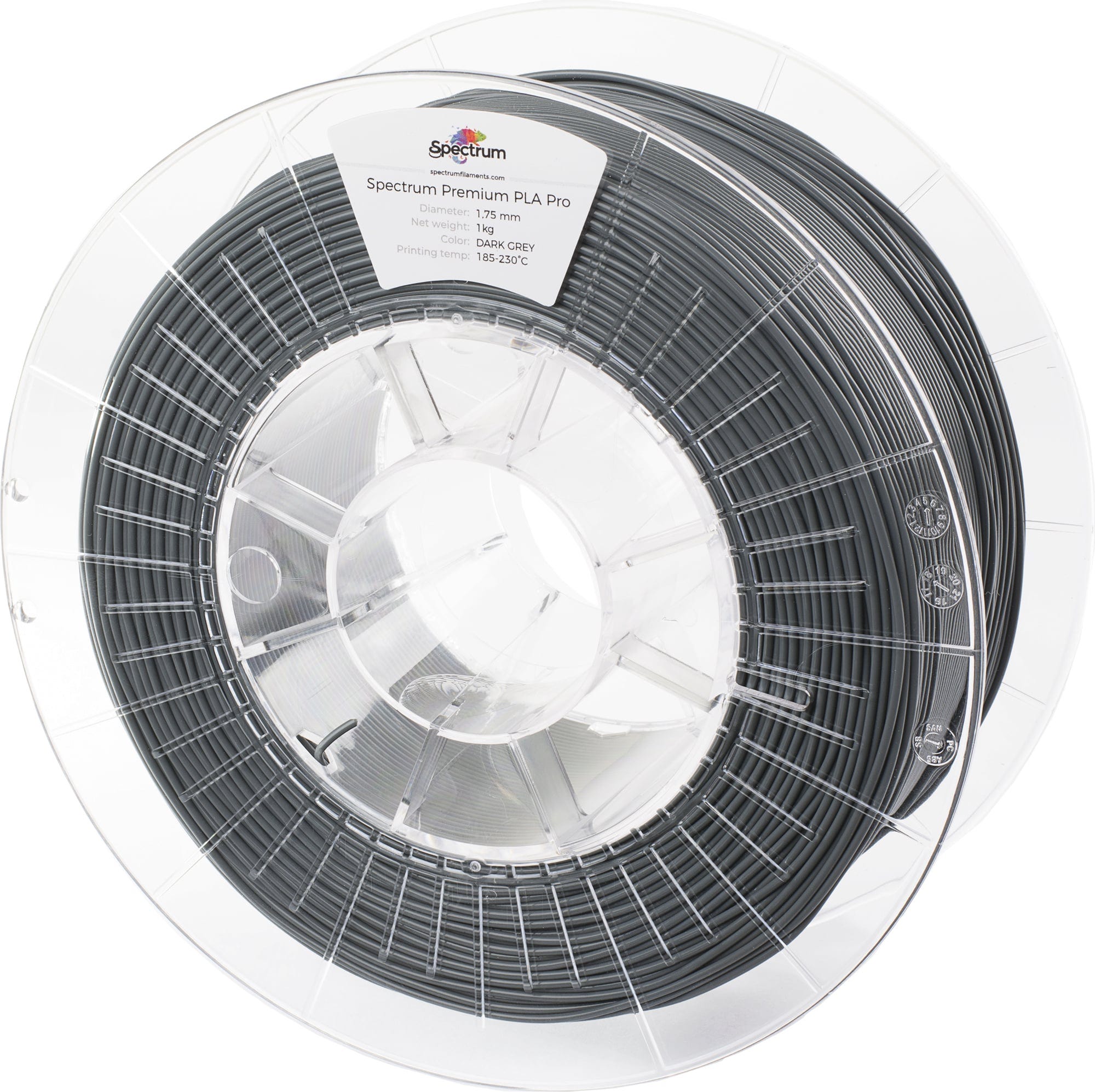 Spectrum  PLA Pro Dark Grey, 1,75 mm / 1000 g    Haltbares und schlagfestes PLA Filament in Dark Grey