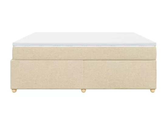 Sommier à lattes de lit avec matelas Crème 180x200 cm Tissu