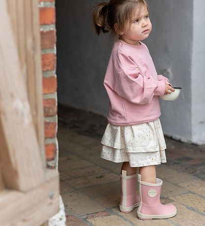 Pom Pom Gummistiefel - Rose mit Dot