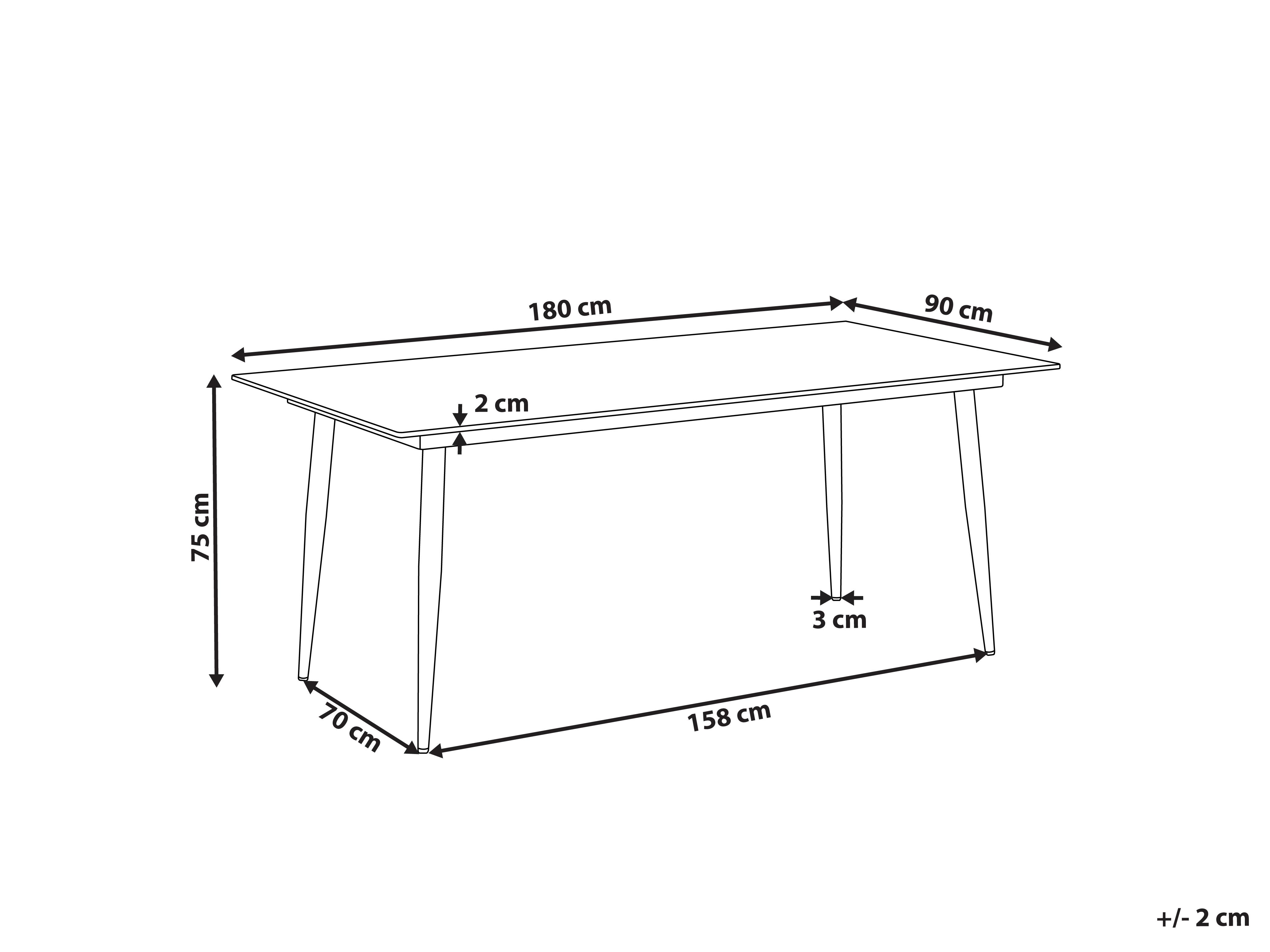 Tuin eettafel TOLENTINO 180 cm 90 cm Steeneffect Travertijn-effect