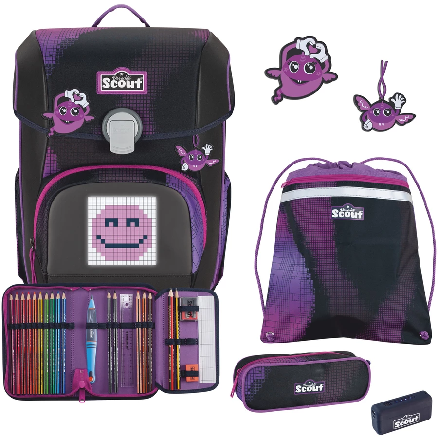 Scout Neo Exklusiv Movie Star - Schulranzen Set 5tlg. Pink Pixel
