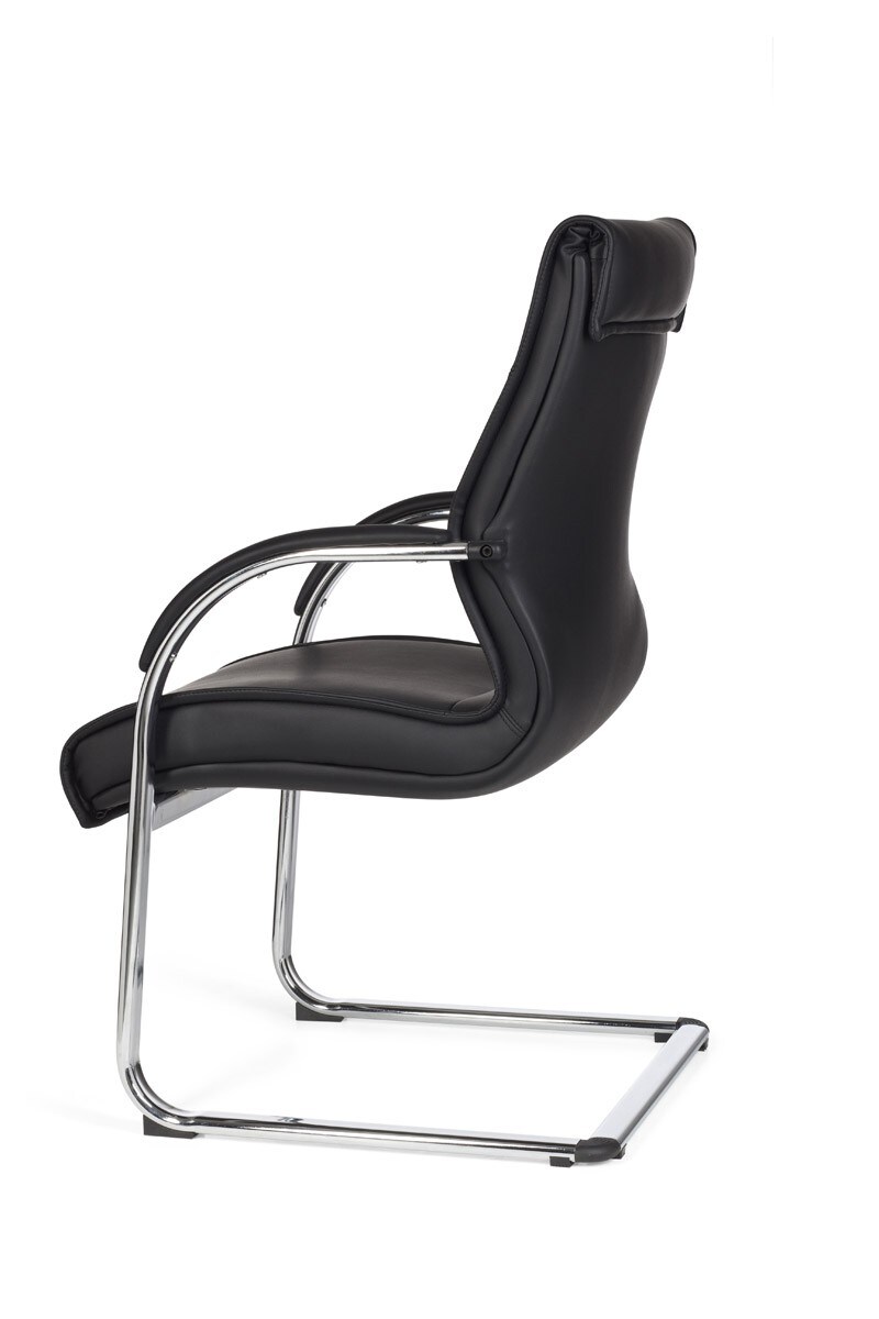 KADIMA DESIGN Freischwinger SANGRO Kunstleder, Chromgestell, Lendenstütze, bis 120 kg, in Caramel/Weiß/Schwarz